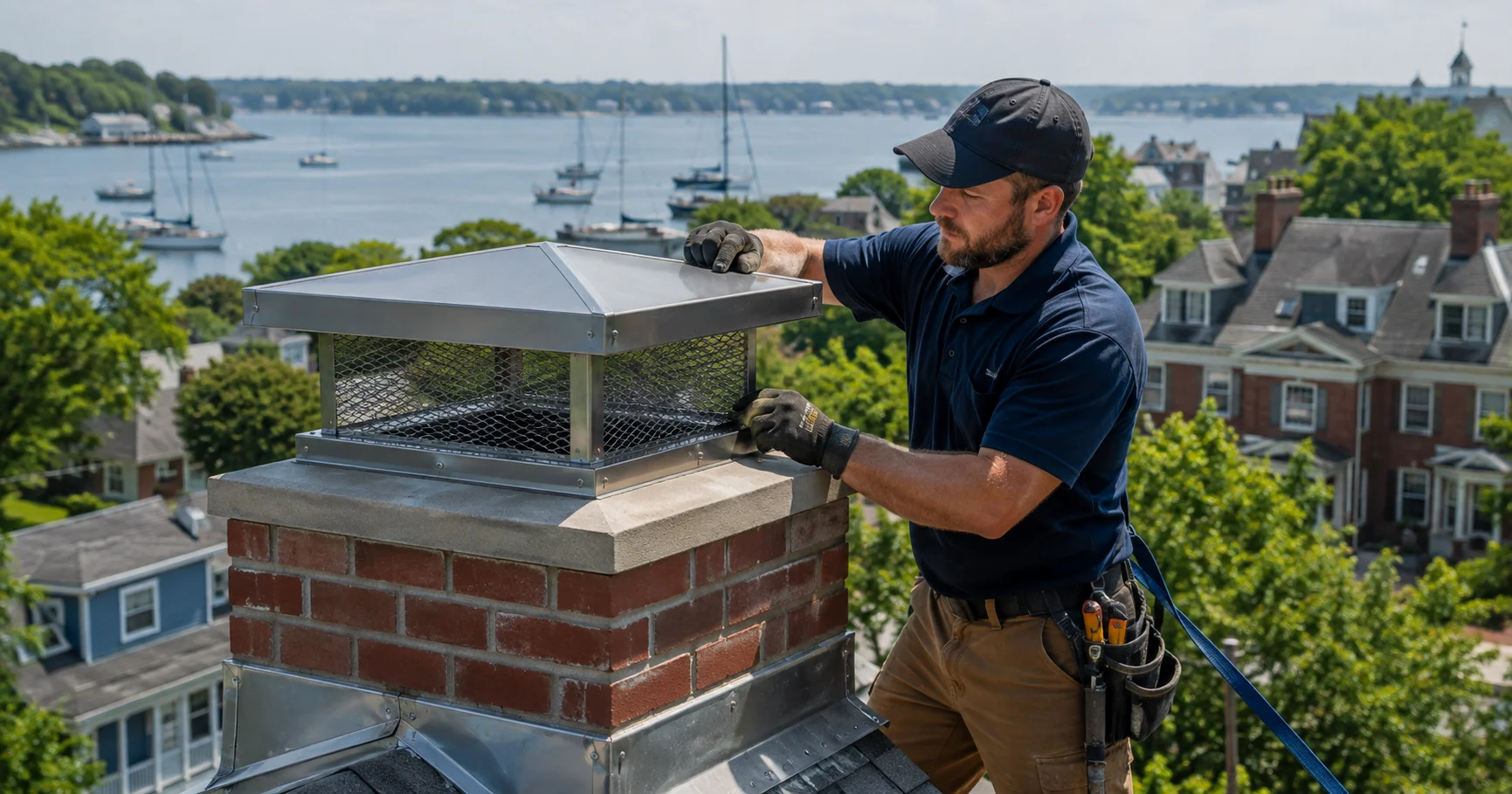 Chimney cap installation in Annapolis