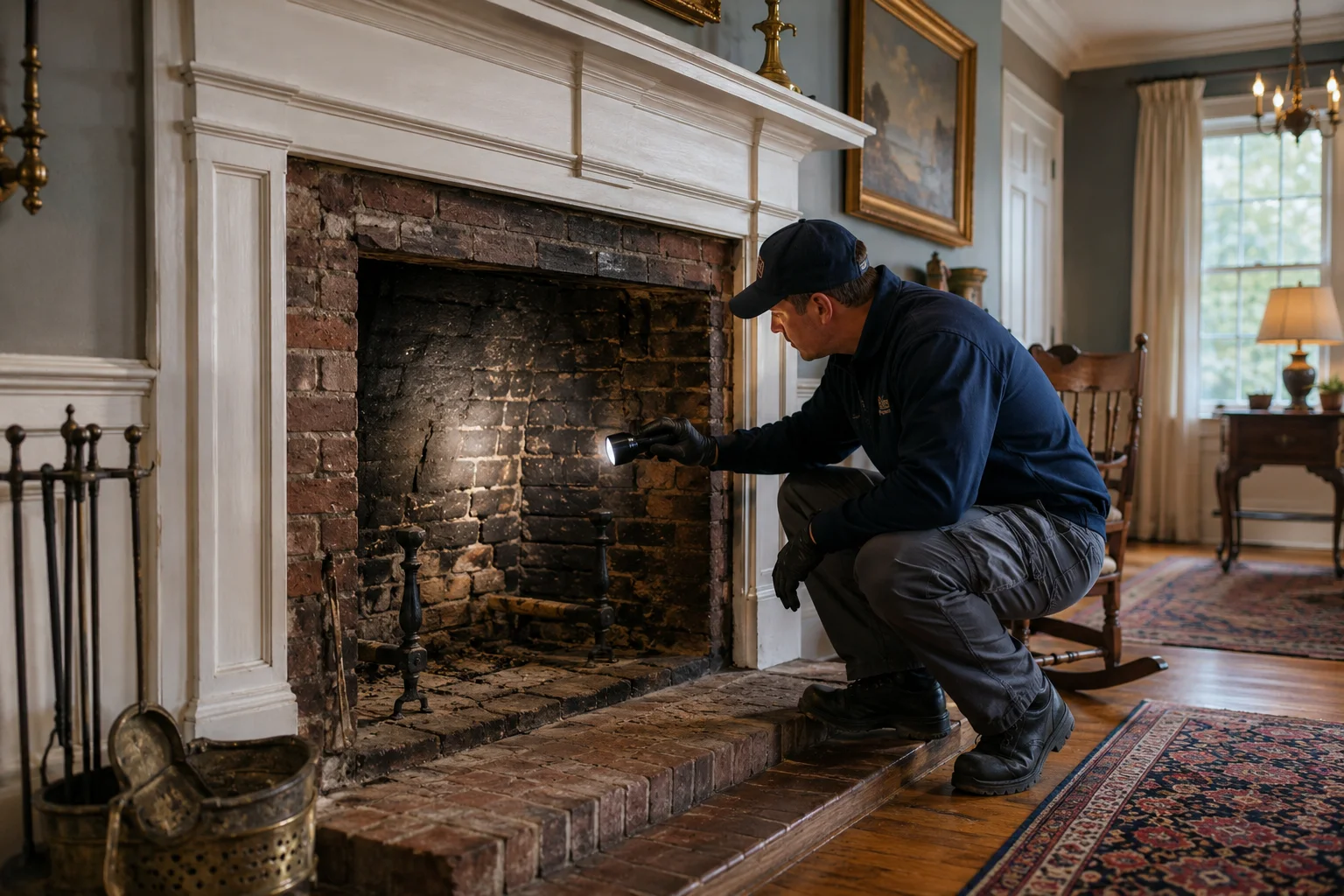 Historic fireplace inspection in Annapolis